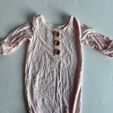 Caden Lane Knotted Baby Gown Pink Bamboo Viscose 7-14lbs Newborn Sleeper Gown