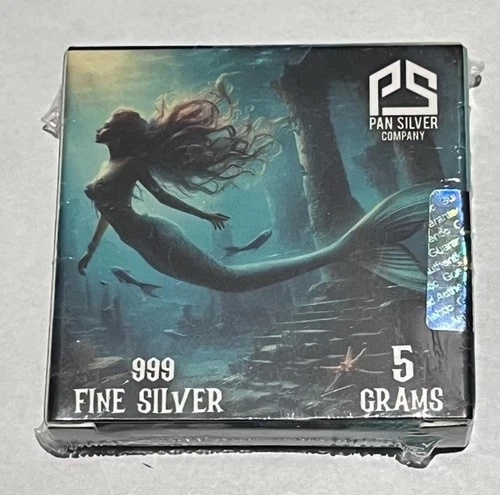 Sealed Pan Silver Company 5 Mermaid .999 Limited Edition Bar #56707C