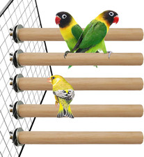 Bird Perch for Cage Parakeet Stand Bird Cage Accessories Natural Wood Perch 5 Pi
