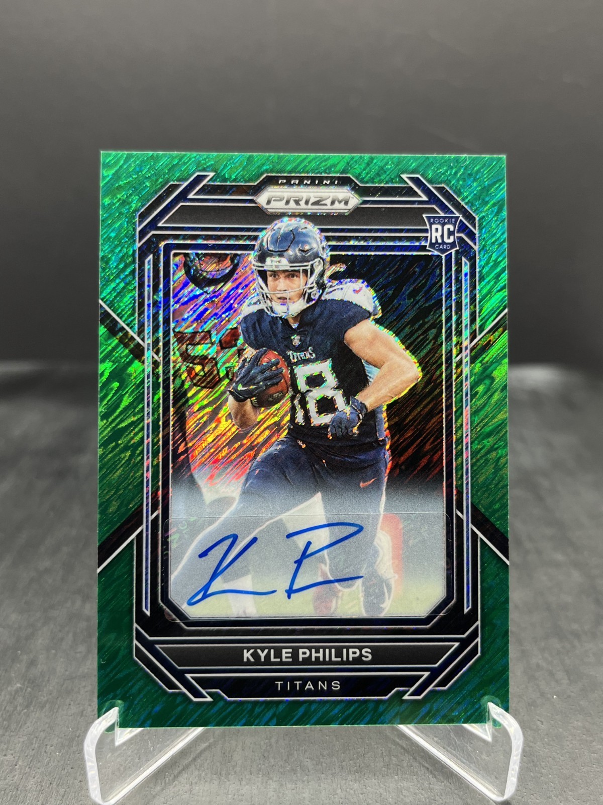 Kyle Philips Panini Prizm #357 Autograph Green Shimmer