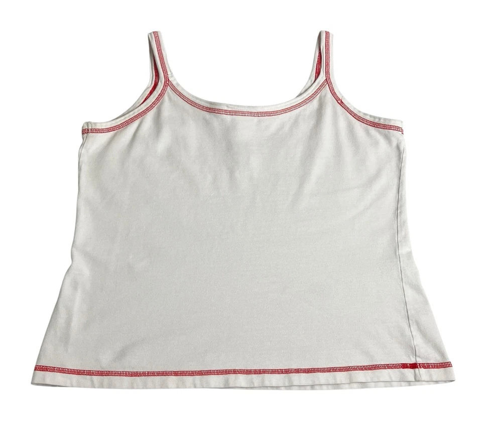 Camiseta sin mangas Y2K Walt Disney World para mujer L blanca Mickey Mouse ropa de dormir bordada Foto 3 de 4