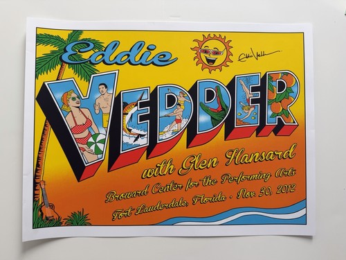 Eddie Vedder SIGNED Solo FT Lauderdale 2012 Pearl Jam Poster FLORIDA Print