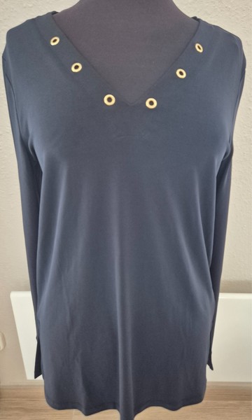 MICHAEL KORS S blusa túnica top azul navy nuevo sin etiqueta