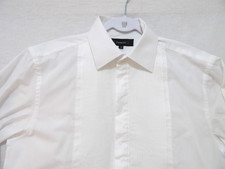 Zenetti White Pleated Mens Formal Shirt Size 38