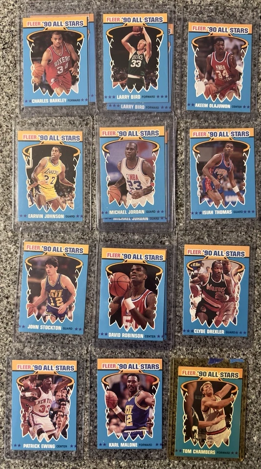 1990-91 Fleer NBA All Star COMPLETE SET OF 12 NEAR MINT OR BETTER  - Image 2 of 4