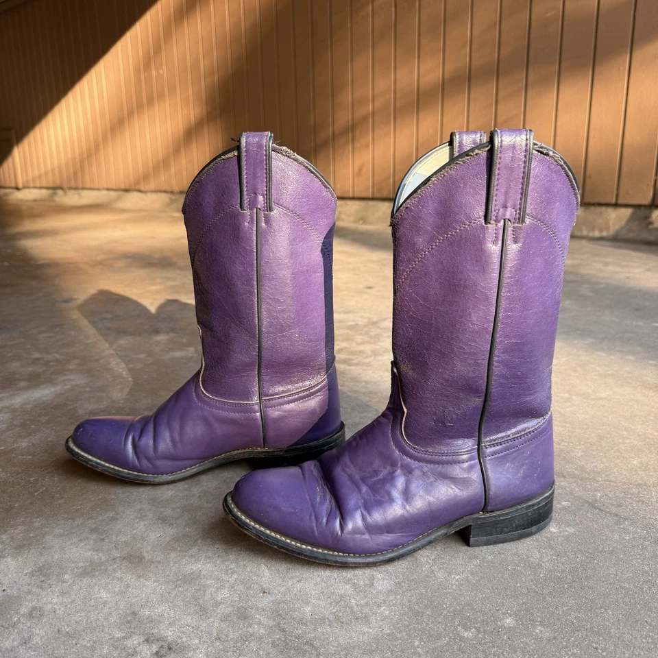 Botas de Vaquero Laredo Púrpura De Colección Sin Cordones Talla 7M Foto 4 de 4