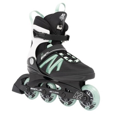 K2 Kinetic 80 Recreational Inline Skates Black Sage Speed Lacing ABEC 5 Bearings