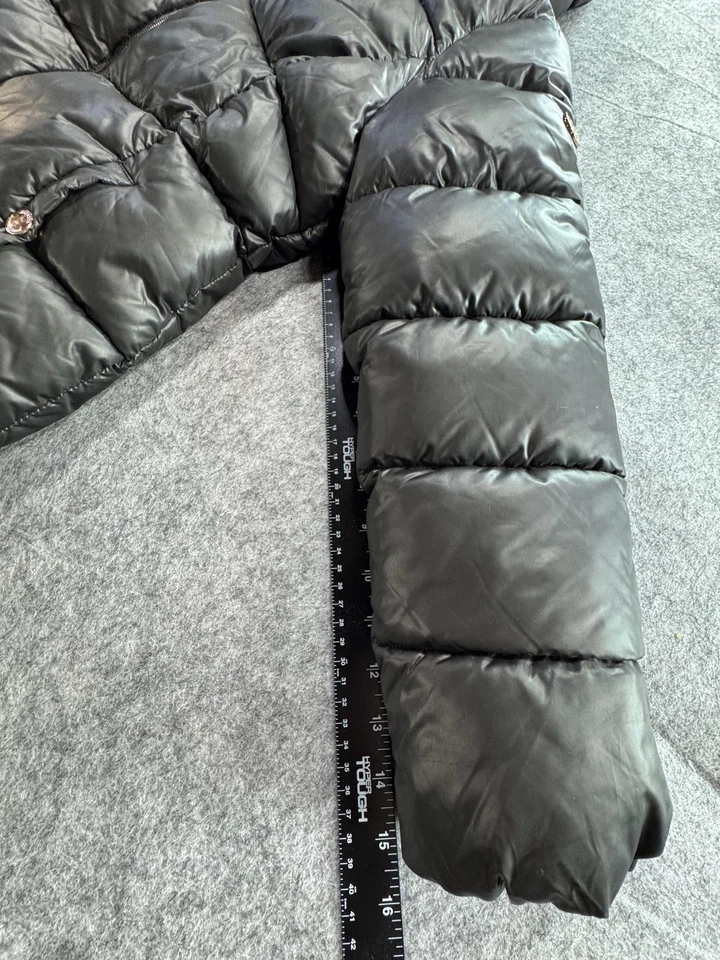 Chaqueta Michael Michael Kors Niñas 14 Negra Con Capucha Puffer Sherpa Forrada Cremallera Completa Foto 4 de 4