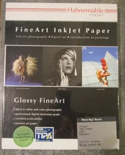 Hahnemühle 315 gsm Glossy Photo Rag Baryta FineArt Inkjet Paper 8.5x11 20 Sheet