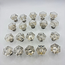 Drawer Pulls Knobs Faceted Acrylic Faux Crystal Satin Nickel And Clear Set Of 20