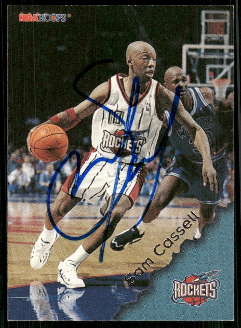 1996-97 NBA Hoops SAM CASSELL Signed Card autograph AUTO ROCKETS