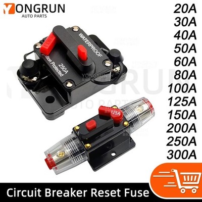30-300Amp Wasserdicht Auto Leitungsschutzschalter Sicherung Reset für Boot Auto DC 12V-48V UK