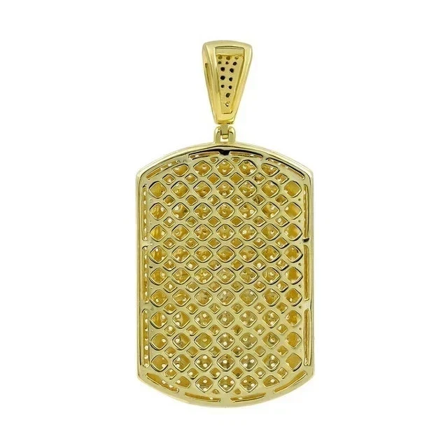 Colgante de moissanita real de corte redondo de 2,60 quilates enchapado en oro amarillo de 14 quilates para hombre Foto 3 de 4