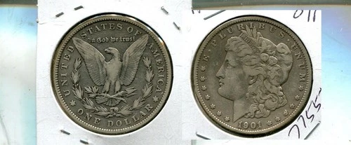 1901 P MORGAN SILVER DOLLAR VF 7755T