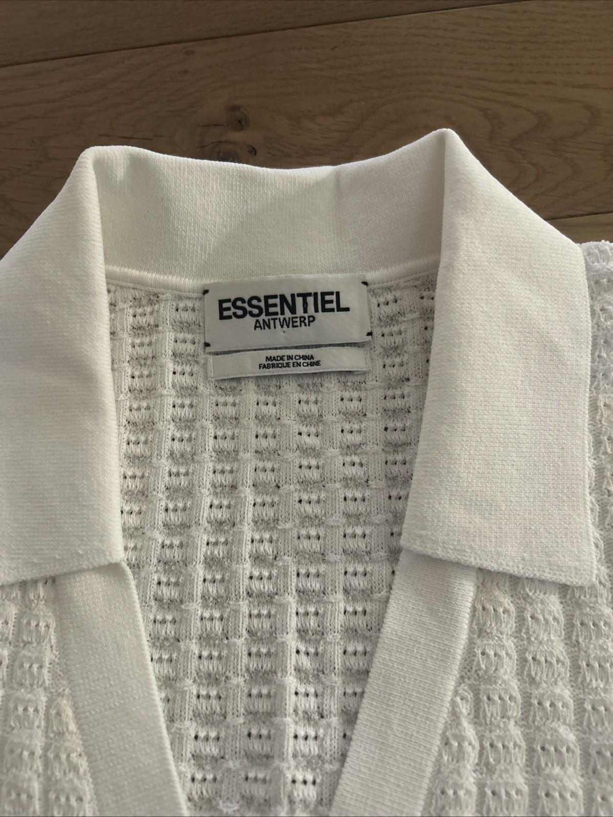 $195 ESSENTIEL ANTWERP size L Off White Knitted V Neck Top Sweater SOLD OUT image 4