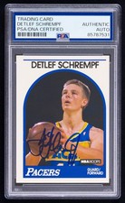Detlef Schrempf Signed 1989-90 Hops Card #282 (PSA) Indiana Pacers Auto