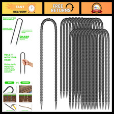 22 Pcs 12" Galvanized Steel U Shape Garden Stakes - Heavy Duty Anchors for Tents