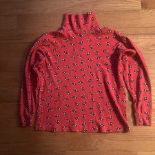 Vintage 90s Mickey  Co Mickey Mouse Turtleneck Red All Over Print Womens Medium