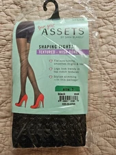 Spanx ASSETS by Sara Blakely Shaping Tights, Black Textured - Wish Bone Sz. 3