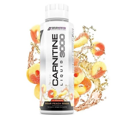 Cutler Nutrition Liquid Carnitine 3000mg for Energy and Metabolism peach Flavor/