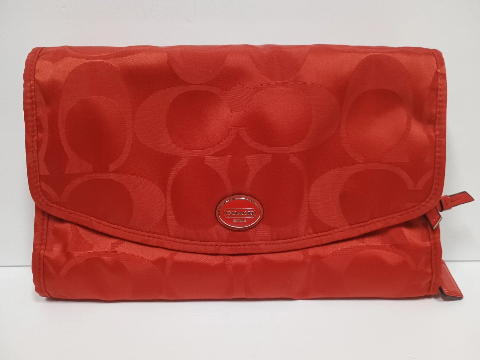 Coach Signature Getaway Cosmetic Bag Hanging Travel Organizer Makeup Toiletry