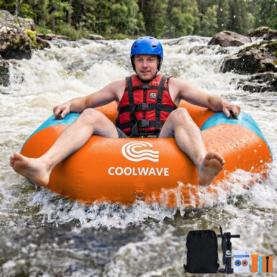 Inflatable River Tube with Hand Pump, Heavy-Duty River Tubes for Floating, 43'' F