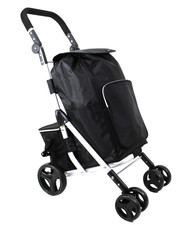 74L 4 wheels Expandable Lightweight Shopping Trolley Hard Wearing + Cooling Bag