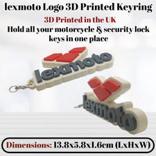 3D Printed Lexmoto Motorcycle Keychain - Holds Multiple Keys - Durable & Stylish