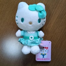 Hello Kitty Mascot Figure Sanrio Retro Dress Mint Green Striped Costume