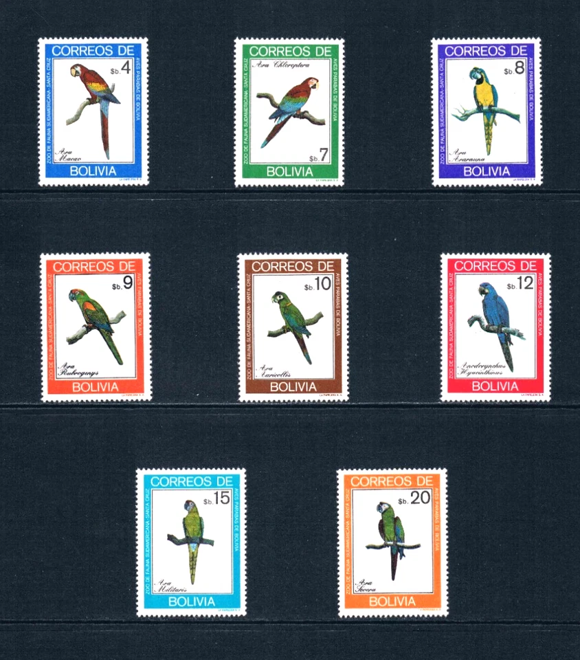 Valor Scott de $19,35 - 1988 bolivia loros América del Sur aves CV MNH NH UMM Foto 3 de 4