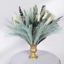 NT NETING 100Pcs Grey Pampas Grass Decor Natural Dried - Gray Pampas Grass Bu...