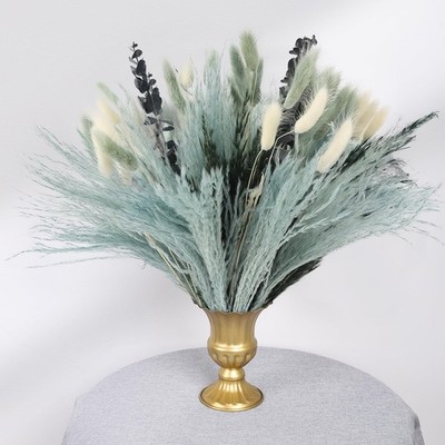 NT NETING 100Pcs Grey Pampas Grass Decor Natural Dried - Gray Pampas Grass Bu...