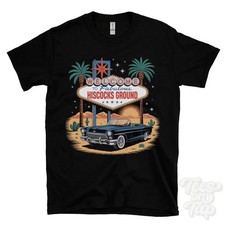 HISCOCKS GROUND LAS VEGAS SIGN PARODY FUNNY T-SHIRT west wellow hampshire