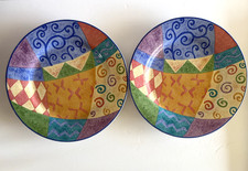 Sango Potpourri 12 1/8” Chop Plate Round Platter Magic Spell Set Of 2