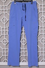 Figs Scrub Pants Mens L Blue Cairo Stretchy Cargo Straight Leg Technical 36x32