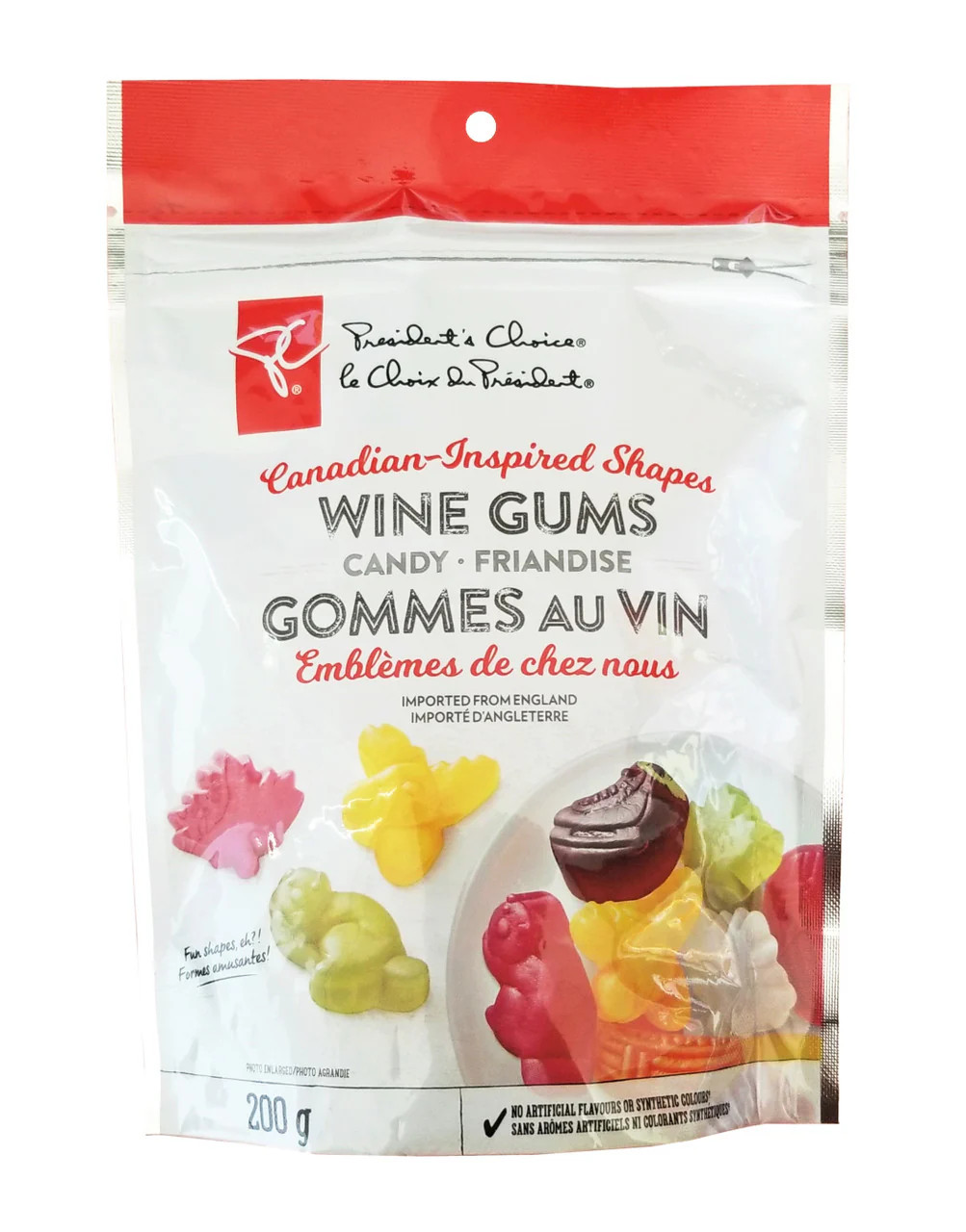 Presidents Choice Canadian-Inspired Shapes Wine Gums Candy, 200g/7 oz