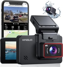 D4 Doppia Dash Cam con GPS WiFi Integrato, Anteriore 4K/2.5K Posteriore 1080P per Auto .....