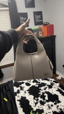 COACH CM545 Lana Shoulder Bag 23 Polished Pebble Leather Ivory Outlet New
