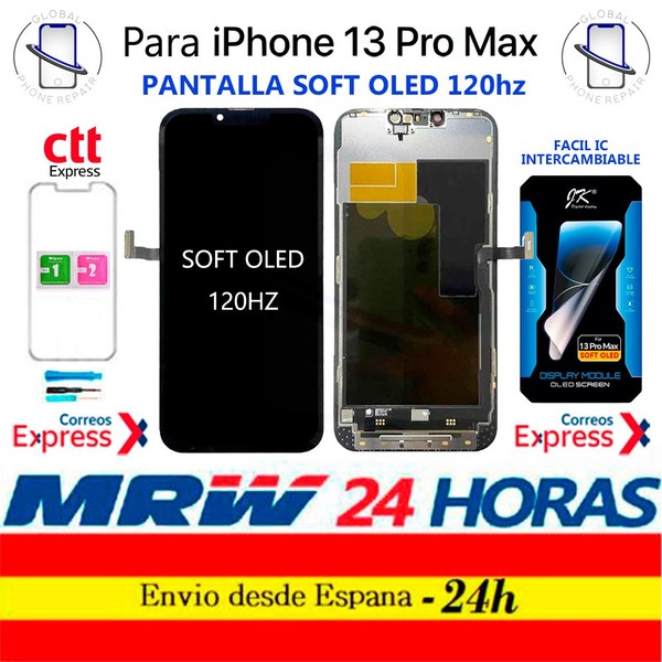Pantalla para iPhone 13 Pro Max SOFT LED 120hz IC Intercamiable JK Protector 24H