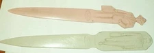 Fuller Brush Company 2 Vintage Letter Openers Plastic Marbled Man Lady