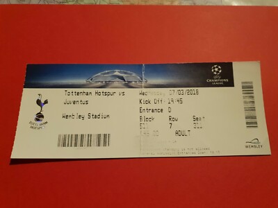 Used Ticket UEFA CL EL 2017/18 Tottenham Hotspur vs Juventus Turin Torino