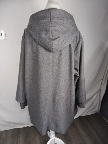 Woman Within Sz 1X Gray Wool Blend Hooded Med Weight Coat SH1 - Picture 5 of 14