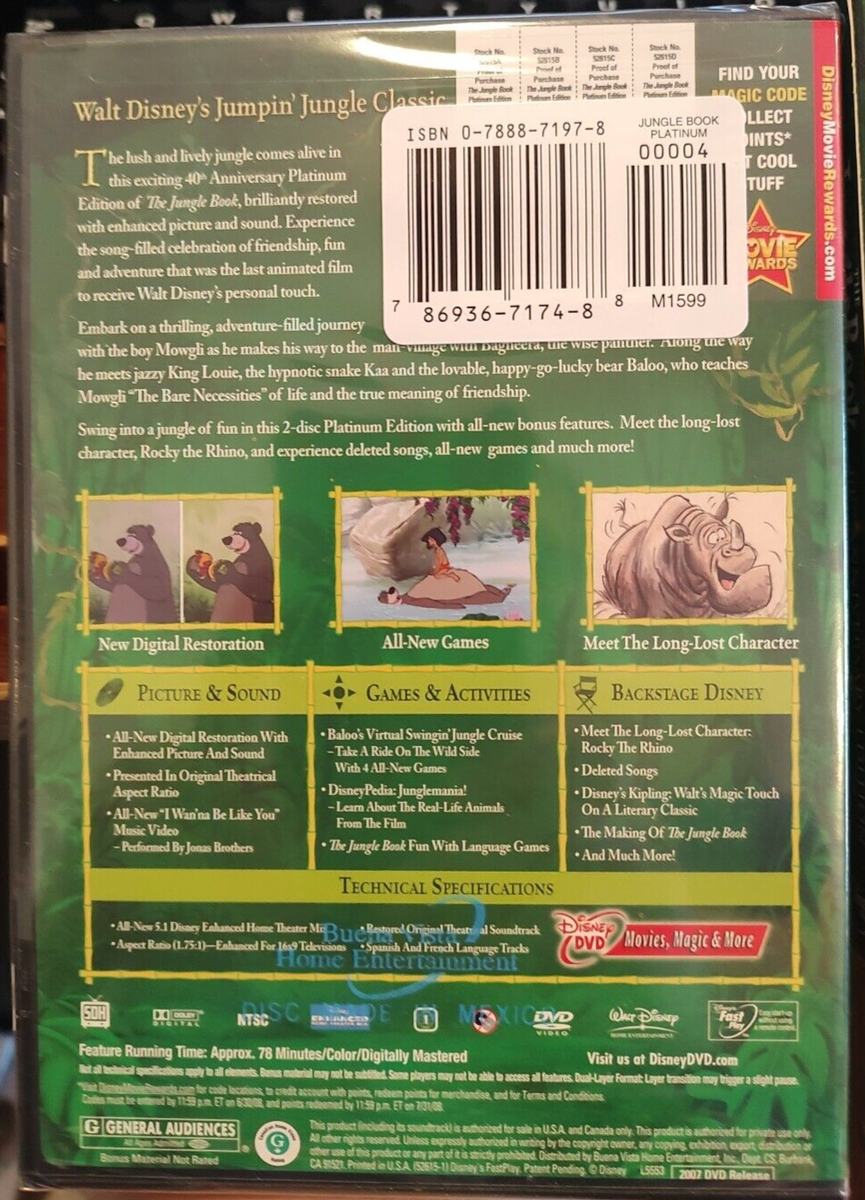 JUNGLE BOOK (DISNEY DVD) for sale online | eBay