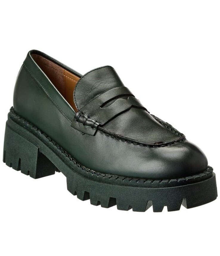 SAOLA Mocassini FREE PEOPLE Lyra suola a strappo pelle giada profonda taglie 9 5