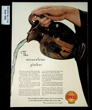 1942 Shell Gasoline And Motor Oil The Miraclous Pitcher Vintage Print Ad 40955