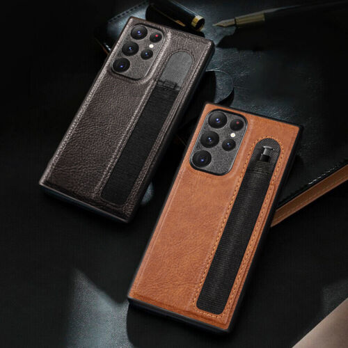 Shockproof Leather Cover Case with Sylus S-Pen Slot For Samsung Galaxy S22 Ultra - Zdjęcie 1 z 14