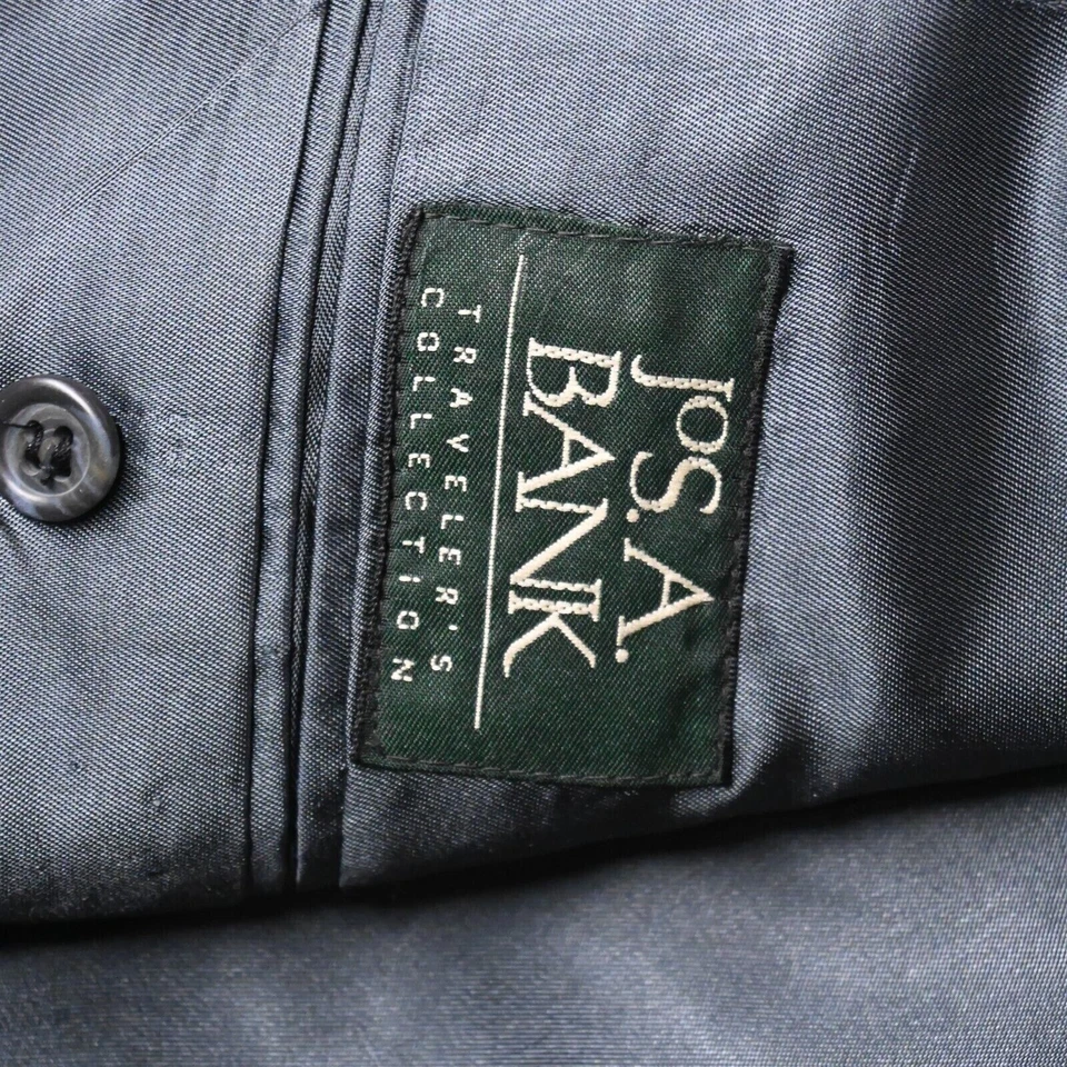 Jos A Bank 42R 32x29 Gray USA Made Vtg 100% Wool Mens Coat Jacket Pants Suit - Image 4 of 4