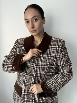 CELINE Brown Vintage Wool Jacket Size 46