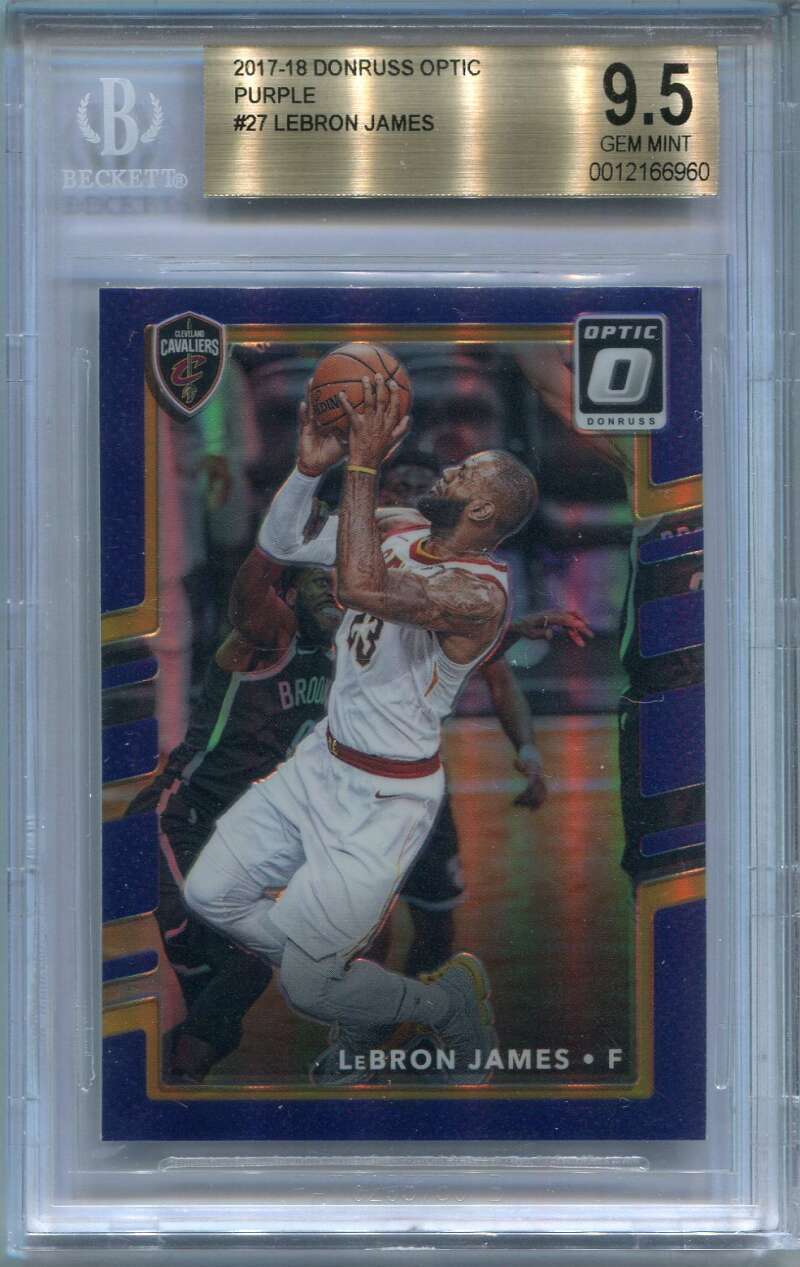 2017-18 Donruss Optic Purple Refractor 27 LeBron James BGS 9.5 GEM MINT