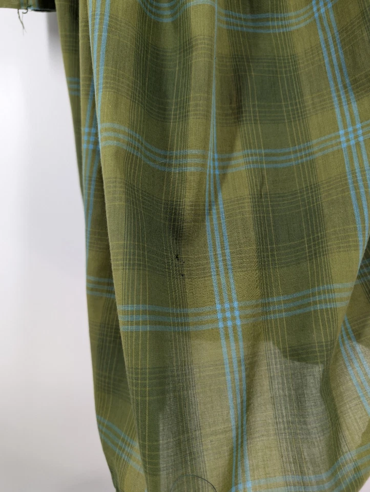 Bata a cuadros verde atómica informal Royal Crest vintage años 60 XL 46 Rockabilly con cinturón Foto 4 de 4
